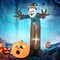 Costway 7 FT Inflatable Haunted Scarecrow Blow up Yard Decoration with Built-in LED Lights